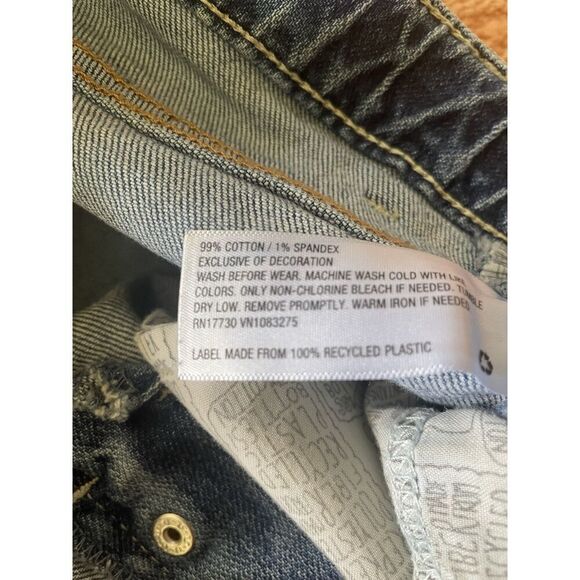 Cat & Jack Girls Denim Shorts XL 14/16 Eyelet Lace Hem Button Fly Stretch - Picture 3 of 7